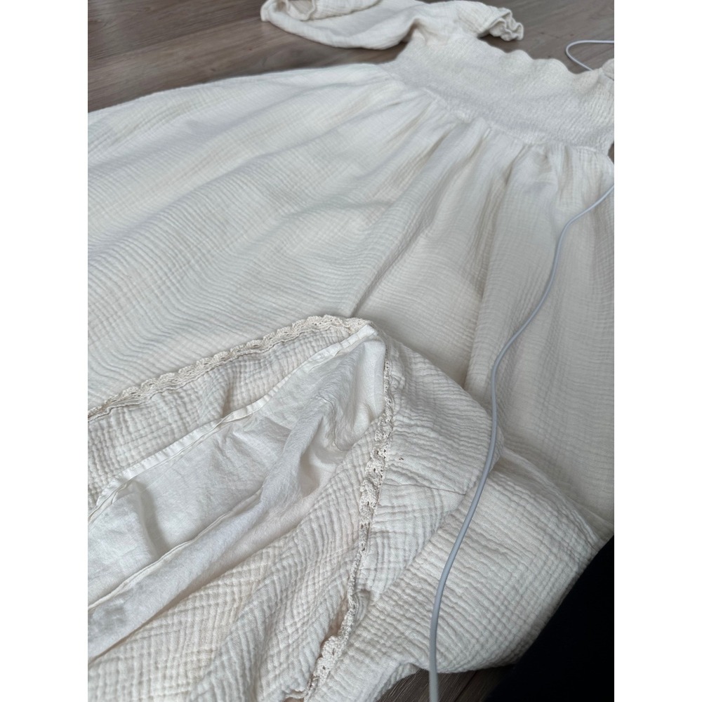 Neuflora Loveland Dress Small Gauze Smocked Puff Sleeve Cottage Prairie Boho - Picture 3 of 13